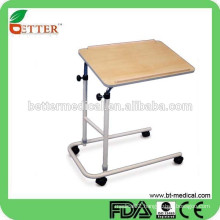 hot sale! U base Tilt top over bed/beside table for hospital use (height adjustable)